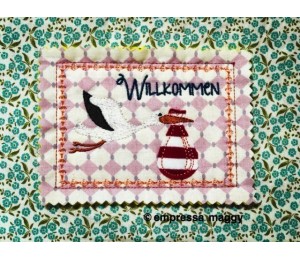 ITH - Postkarte Willkommen Storch